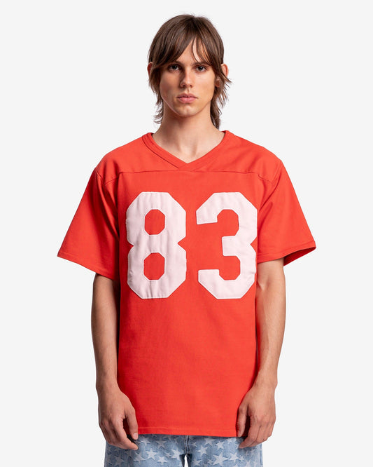 ERL Men's Shirts Football Knit Shirt in Red