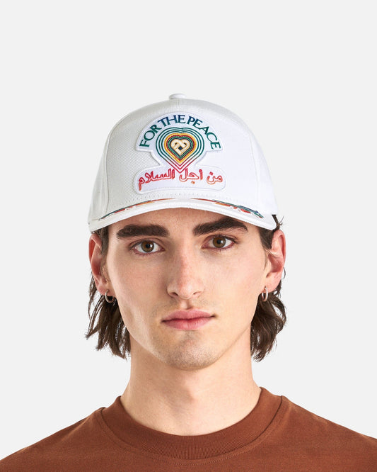 Casablanca Men's Hats O/S For The Peace Embroidered Cap in White