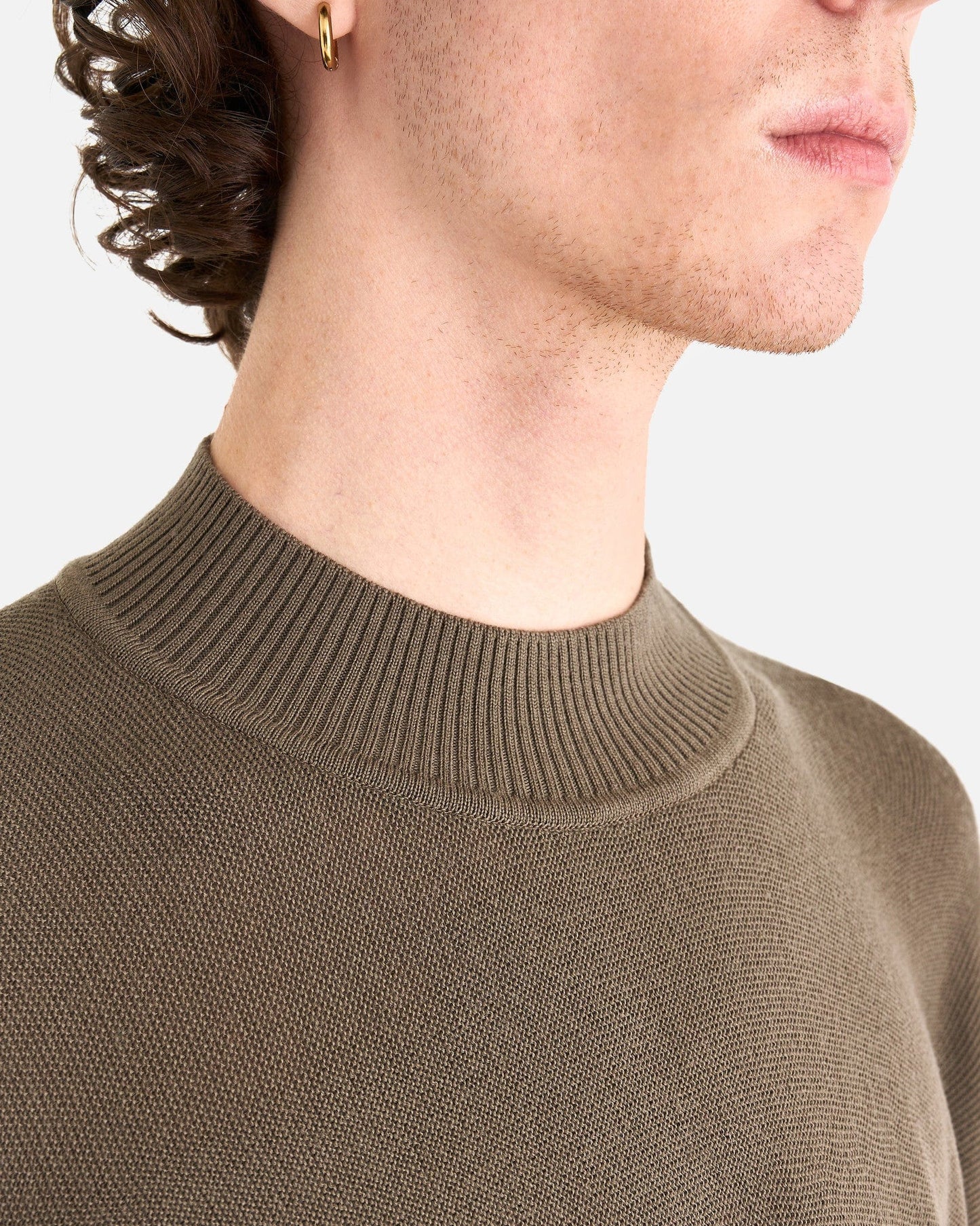 Homme Plissé Issey Miyake Men's Sweater Framework Knit in Khaki