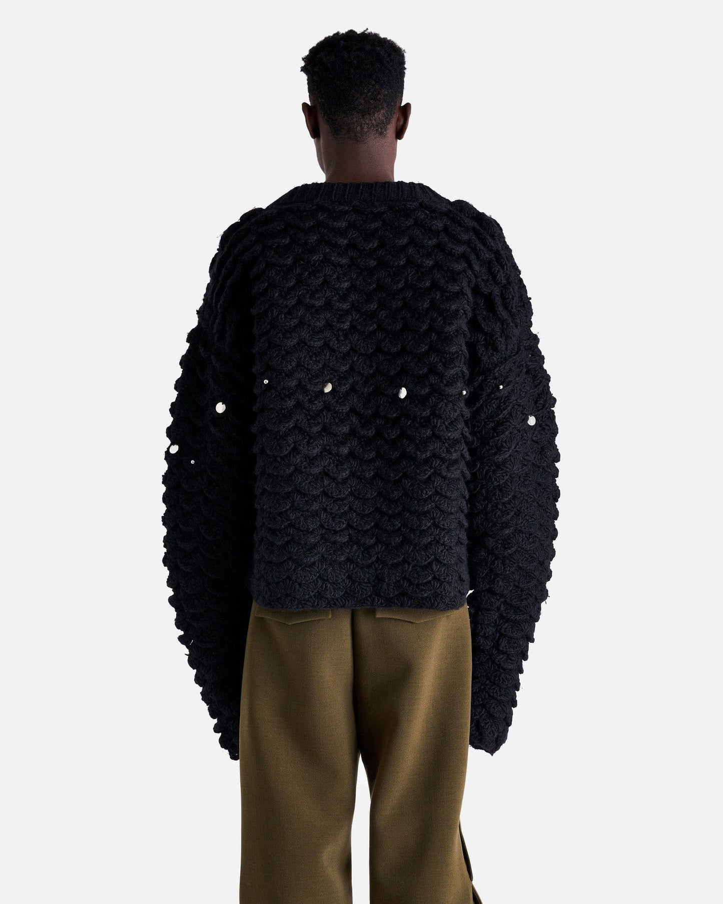 NAMACHEKO Men's Sweater S Fraville V-Neck in Navy