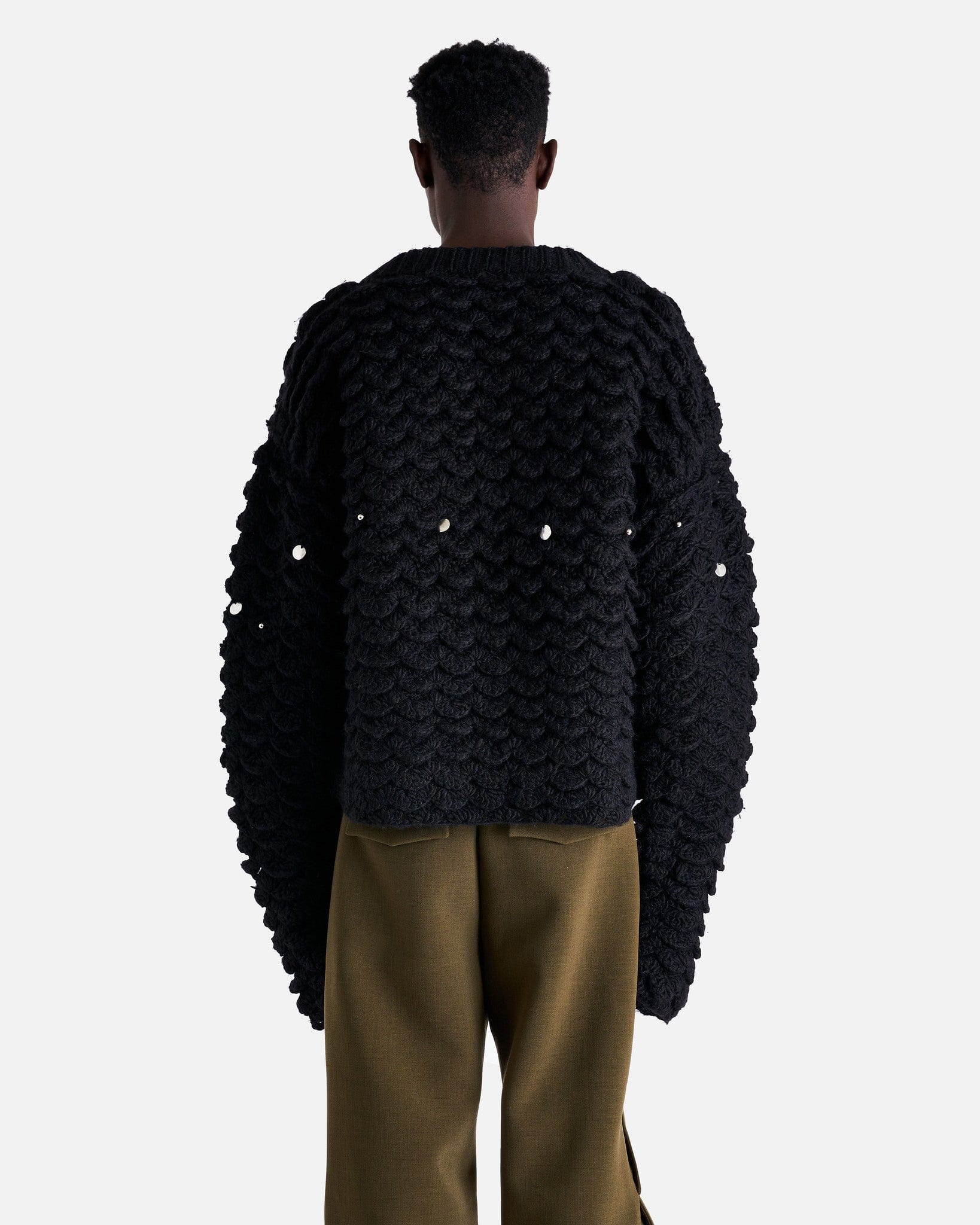 NAMACHEKO Men's Sweater S Fraville V-Neck in Navy