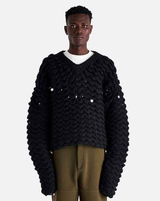 NAMACHEKO Men's Sweater S Fraville V-Neck in Navy