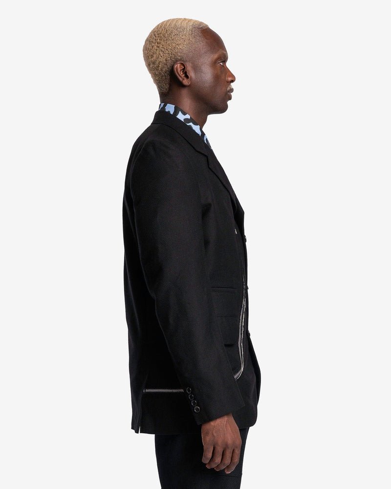 Comme des Garcons Homme Deux Men's Jackets Frayed Detail Blazer in Black