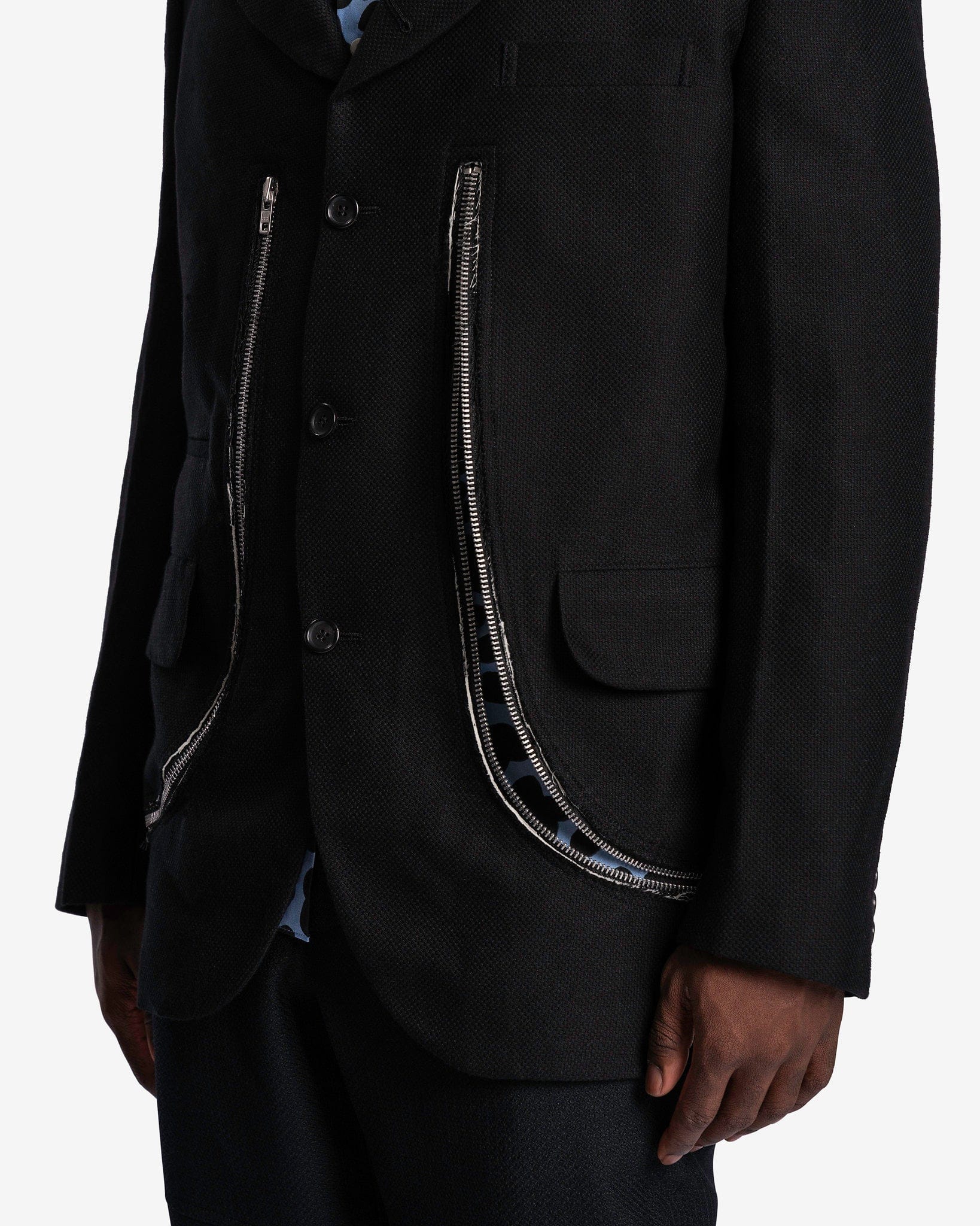 Comme des Garcons Homme Deux Men's Jackets Frayed Detail Blazer in Black
