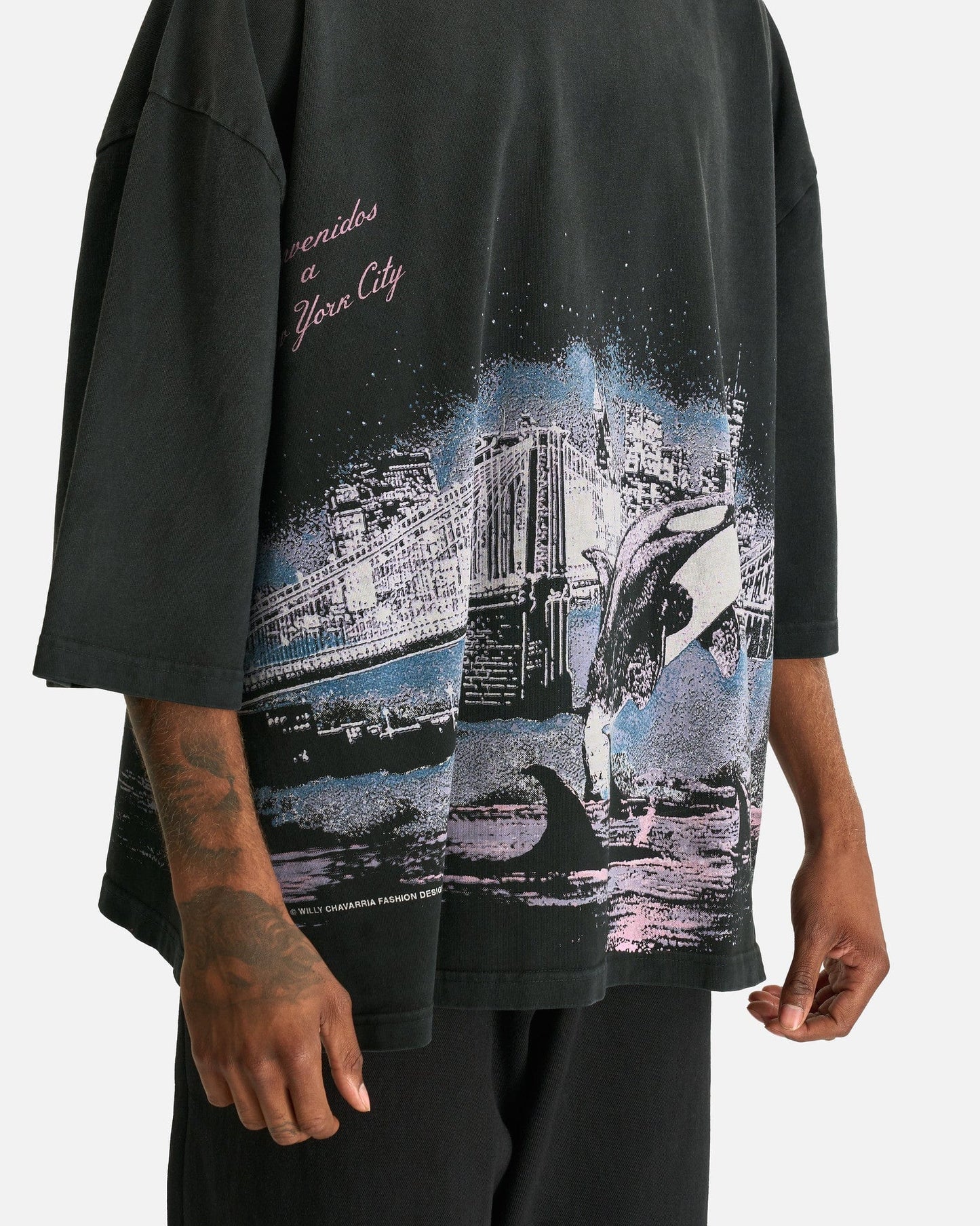 Willy Chavarria Men's T-Shirts Free Willy Buffalo Tee in Black