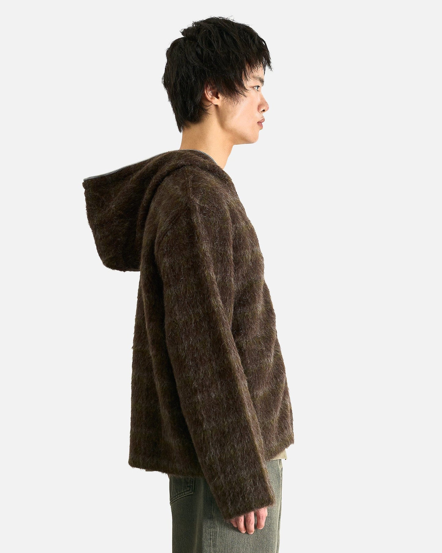 Our Legacy Men's Jackets Full Zip Hood in Dorf Check Hairy Wool