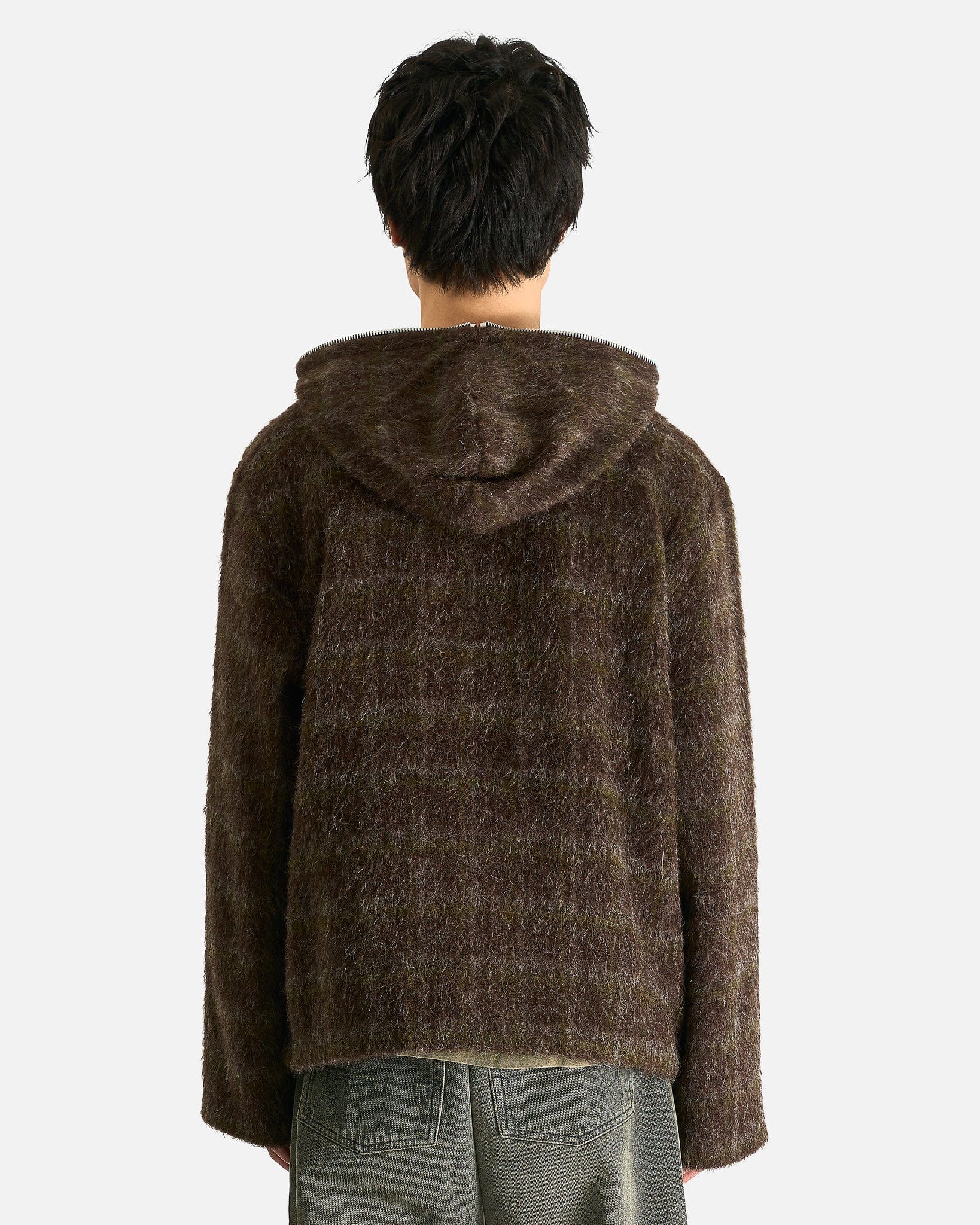 Our Legacy Men's Jackets Full Zip Hood in Dorf Check Hairy Wool