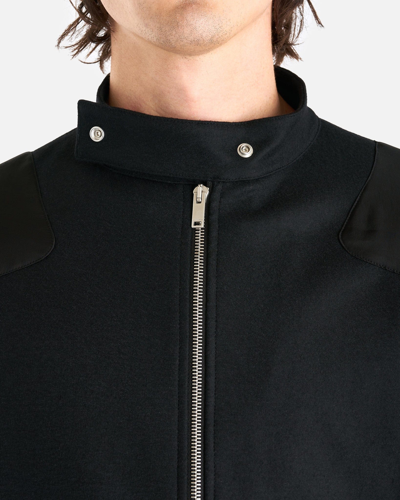 Jil Sander Men's Coat Full-Zip Wool Melton Jacket in Black