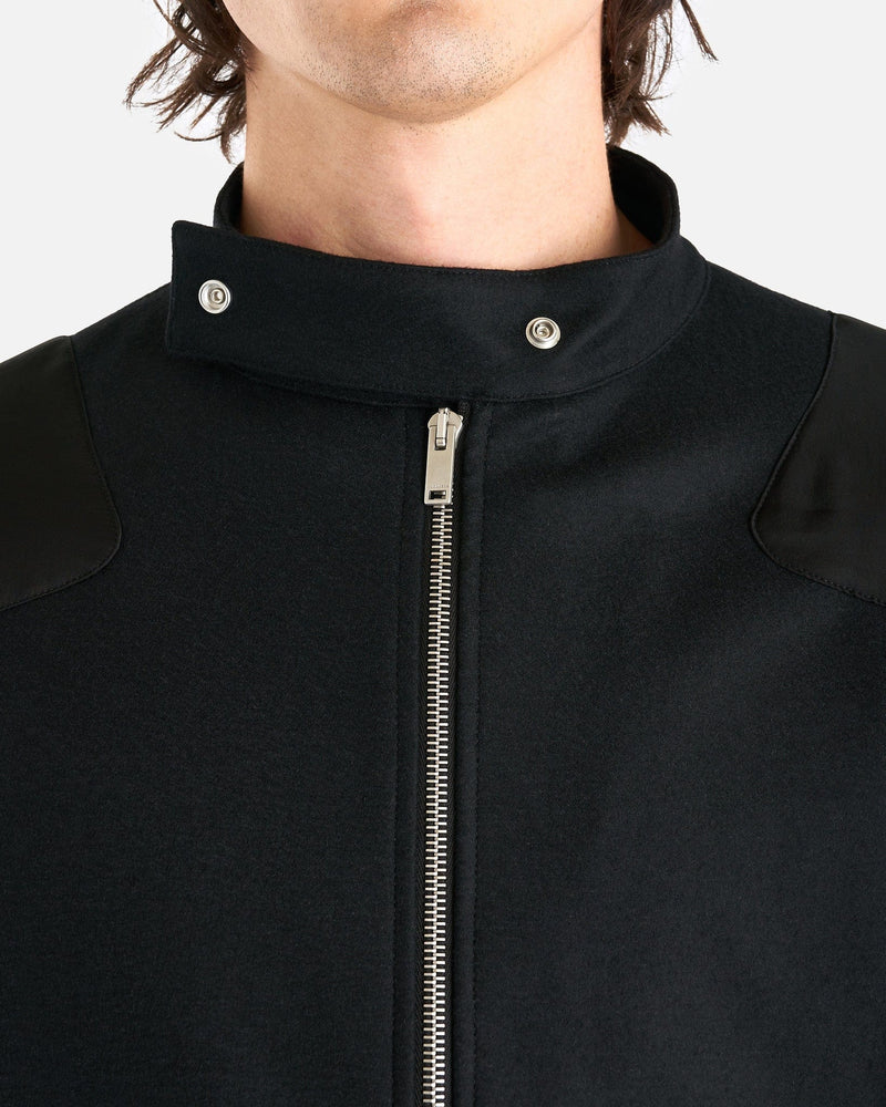 Full-Zip Wool Melton Jacket in Black – SVRN Full-Zip Wool Melton Jacket in Black – SVRN