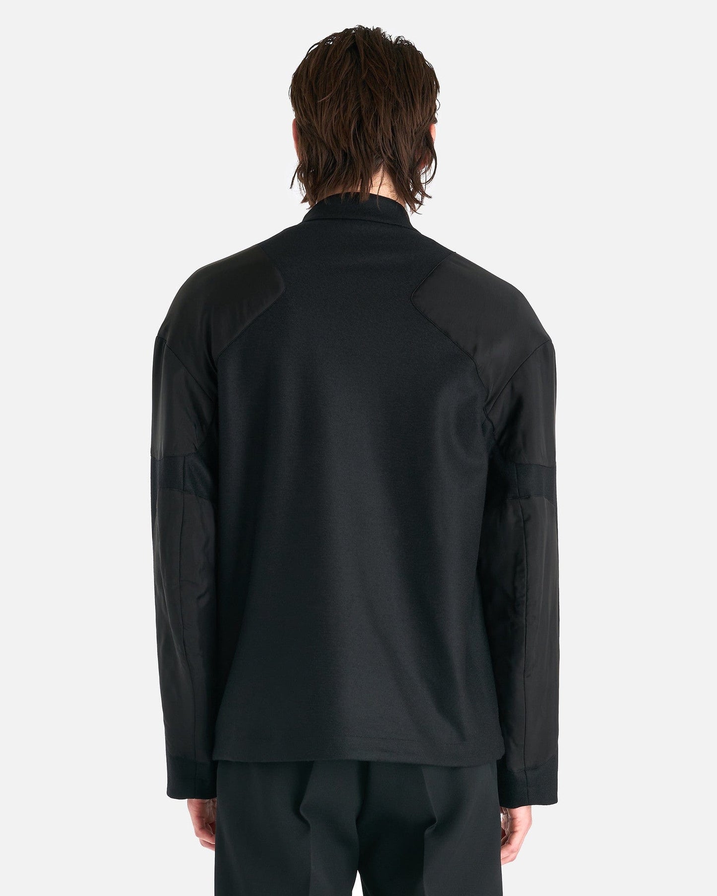 Jil Sander Men's Coat Full-Zip Wool Melton Jacket in Black