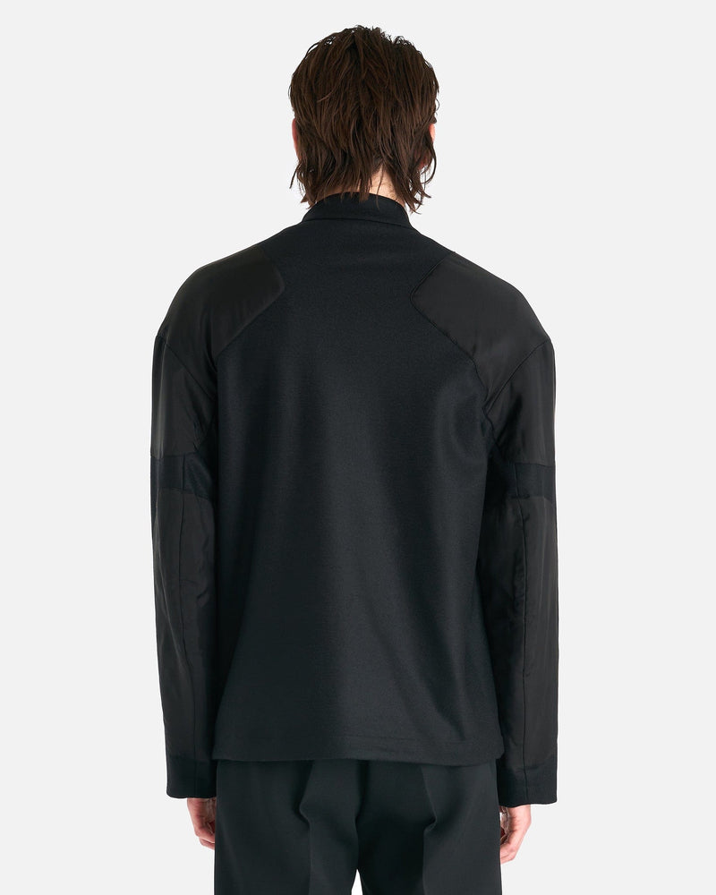 Jil Sander Men's Coat Full-Zip Wool Melton Jacket in Black