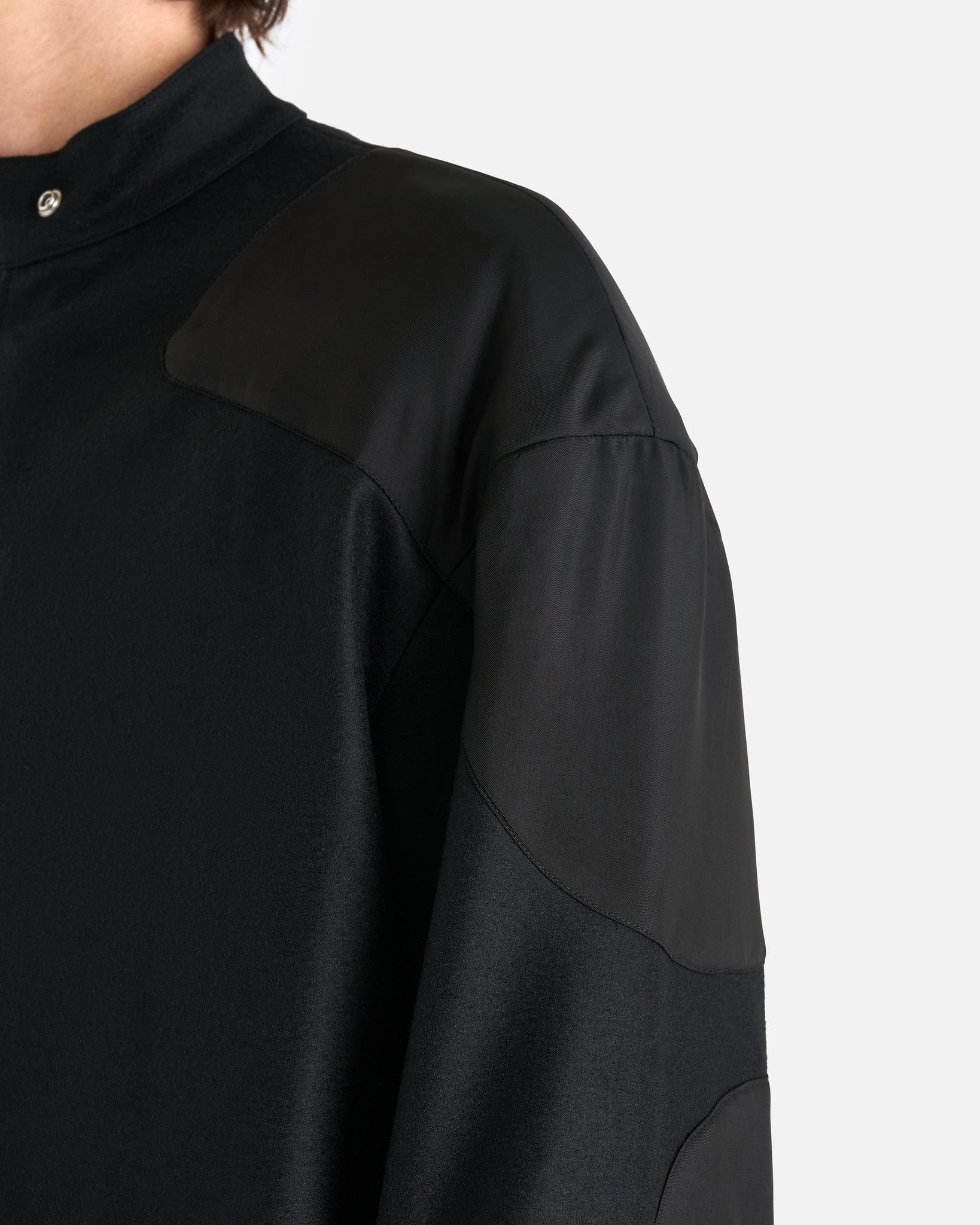 Jil Sander Men's Coat Full-Zip Wool Melton Jacket in Black