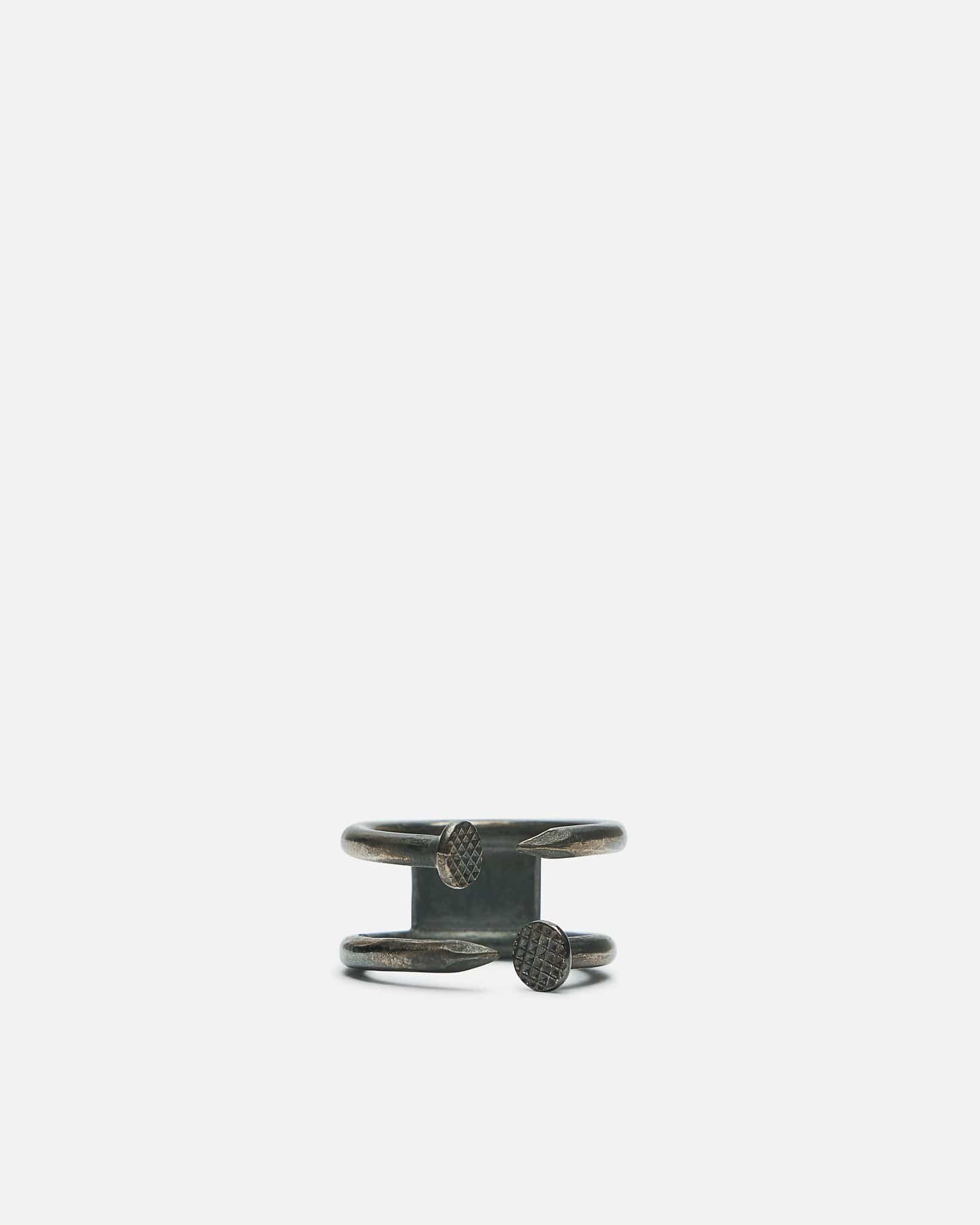 Guidi Jewelry G-AN11 Double Nails Ring in Brushed Silver