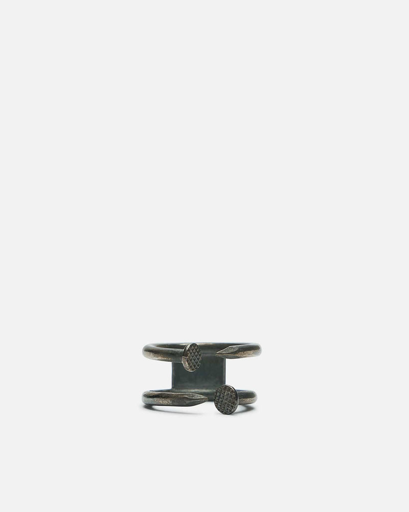 Guidi Jewelry G-AN11 Double Nails Ring in Brushed Silver