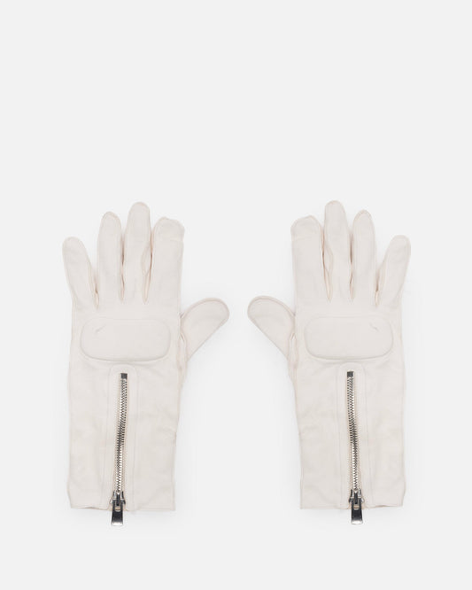 Guidi Men's Gloves O/S G01 Interbreed Leather Gloves in White
