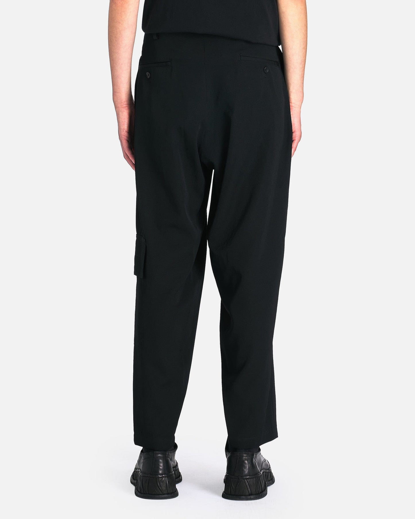 Yohji Yamamoto Pour Homme Men's Pants Gabardine Y-Side Seam Tuck Pants S in Black