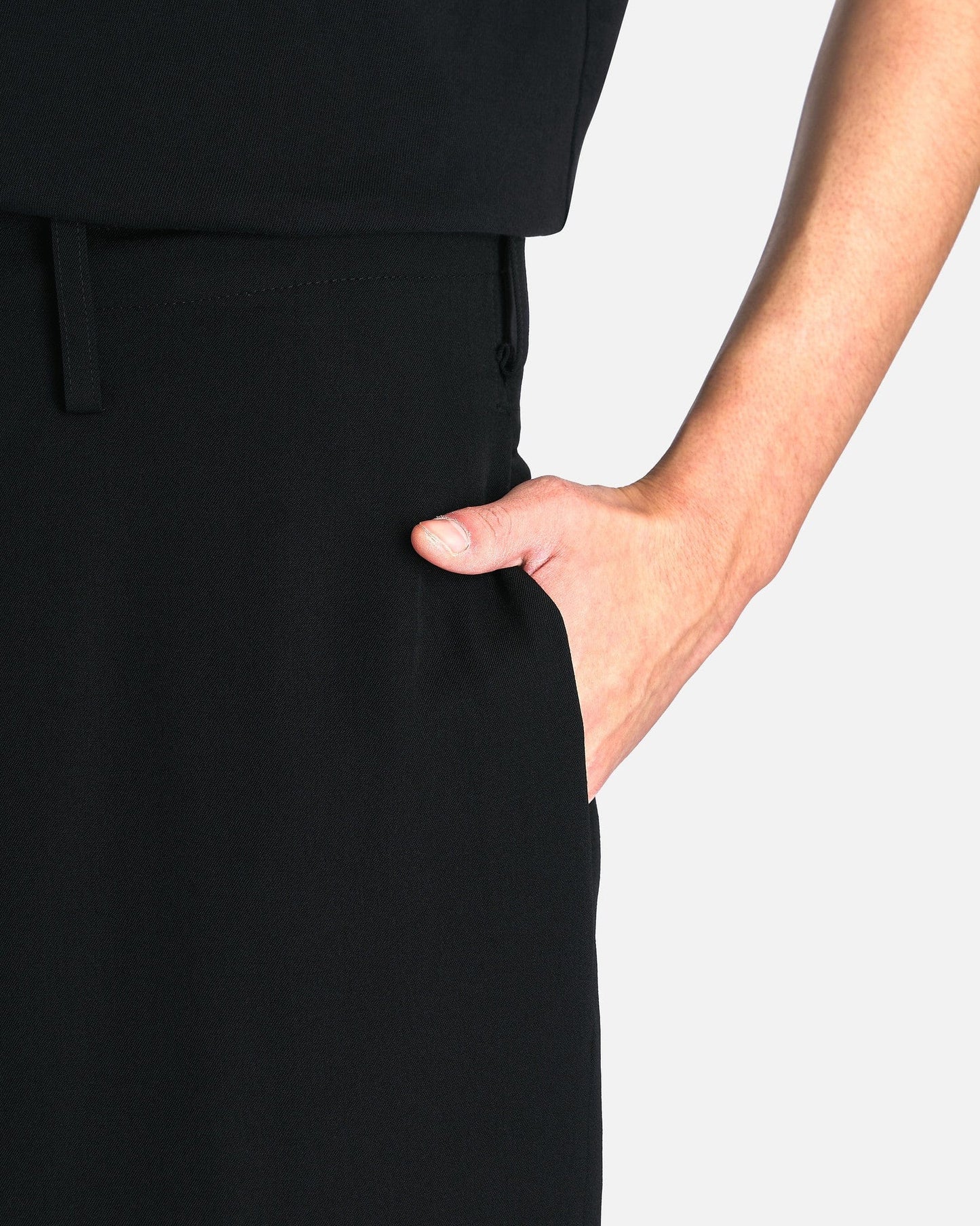 Yohji Yamamoto Pour Homme Men's Pants Gabardine Y-Side Seam Tuck Pants S in Black