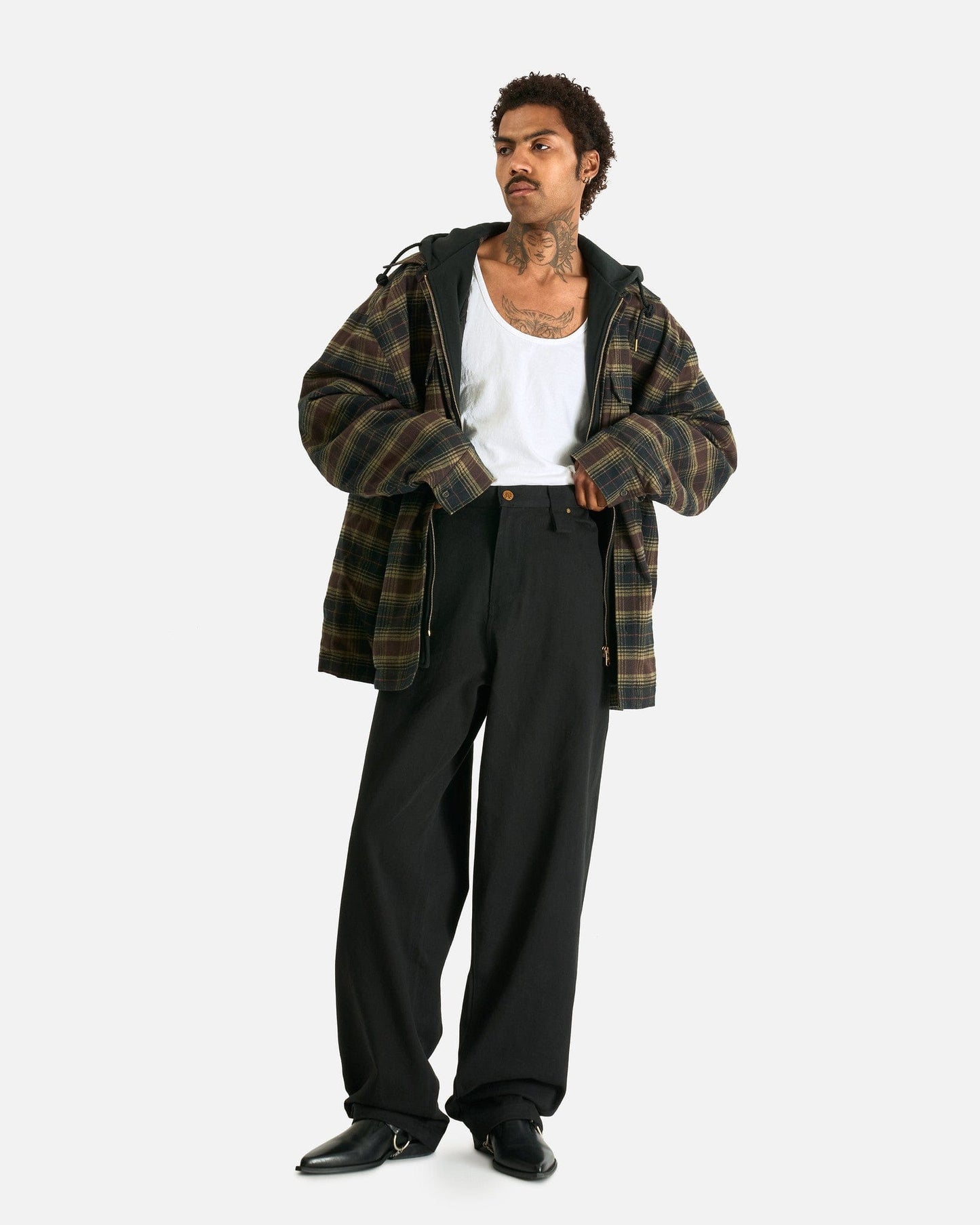 Willy Chavarria Men's Shirts Ganadero Overshirt in Olive