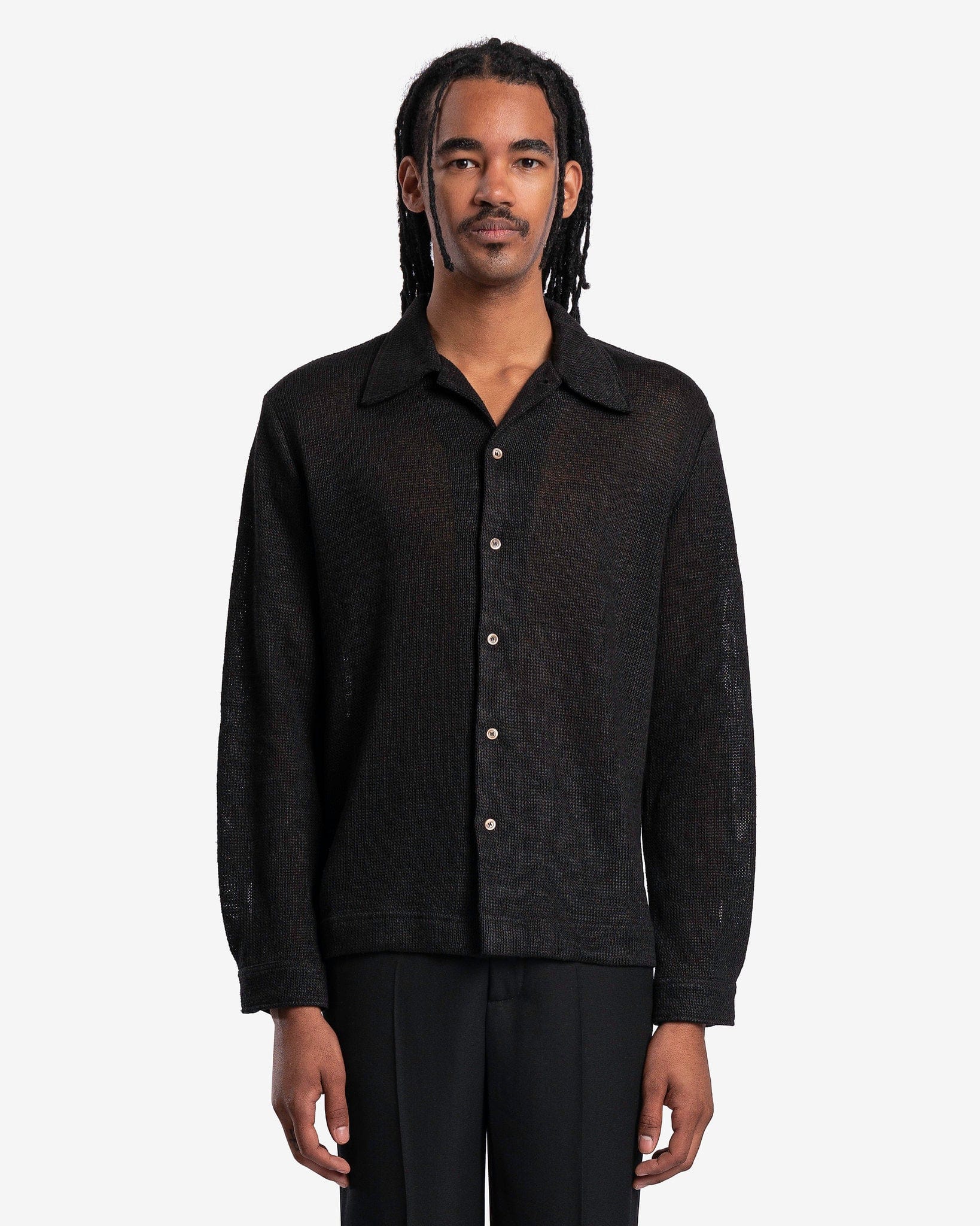 Séfr Men's Shirts Garcia Shirt in Black Linen