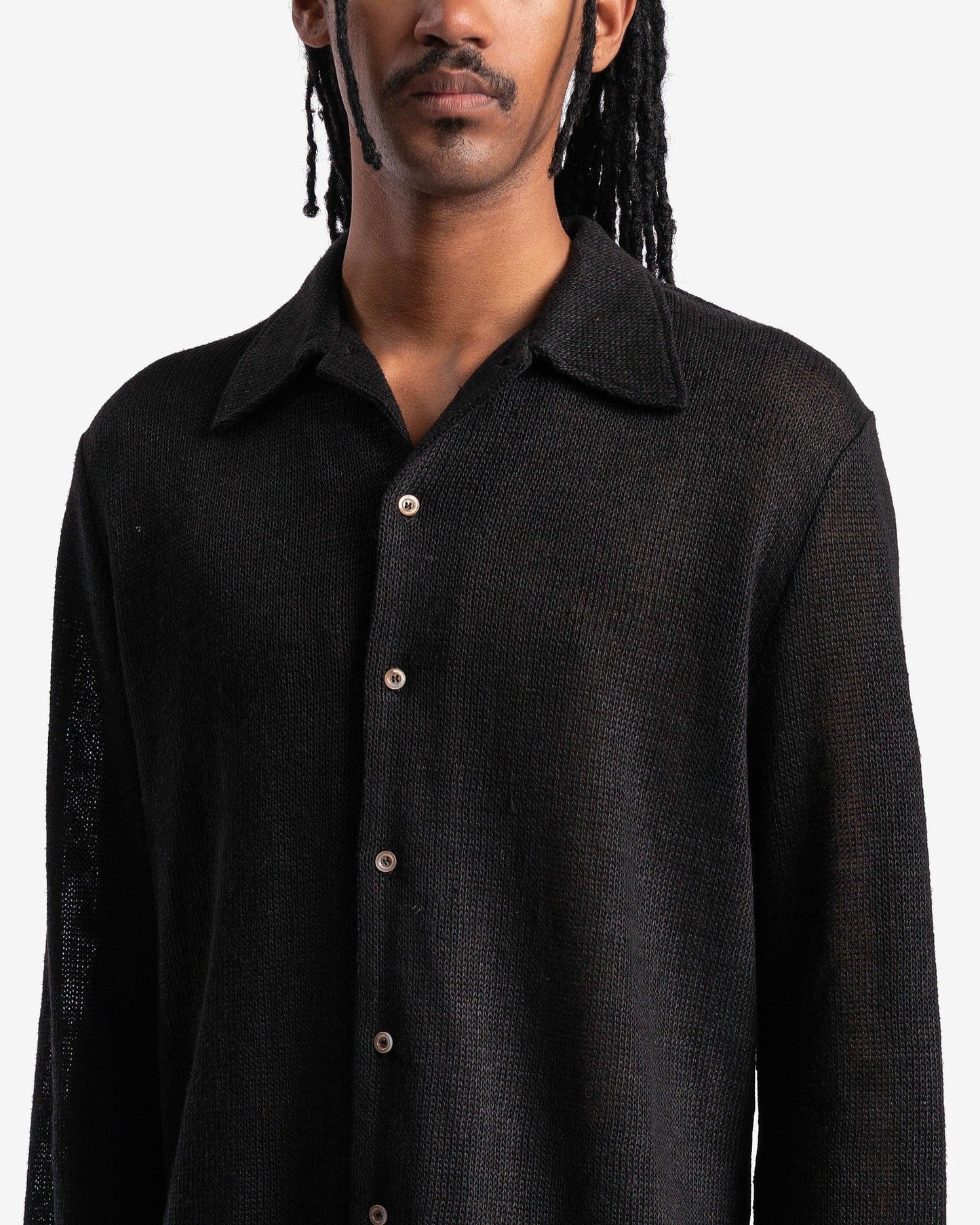 Séfr Men's Shirts Garcia Shirt in Black Linen