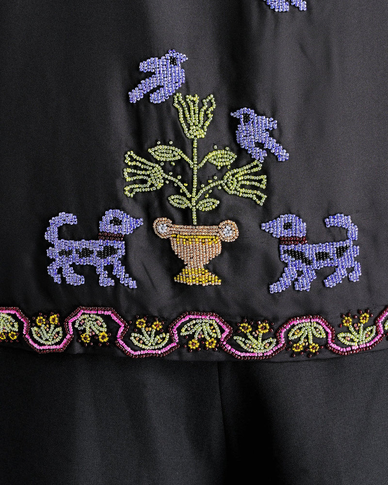 Bode Men's Shirts Garden Sampler SS Shirt in Black Multi