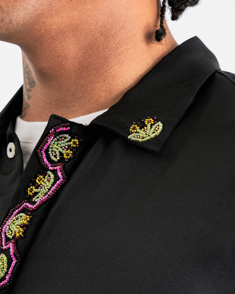 Bode Men's Shirts Garden Sampler SS Shirt in Black Multi