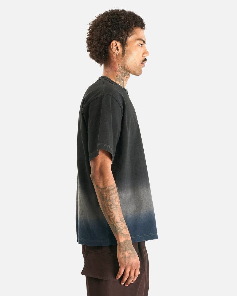 Sacai Men's T-Shirts Garment Dye Cotton Jersey T-Shirt in Black