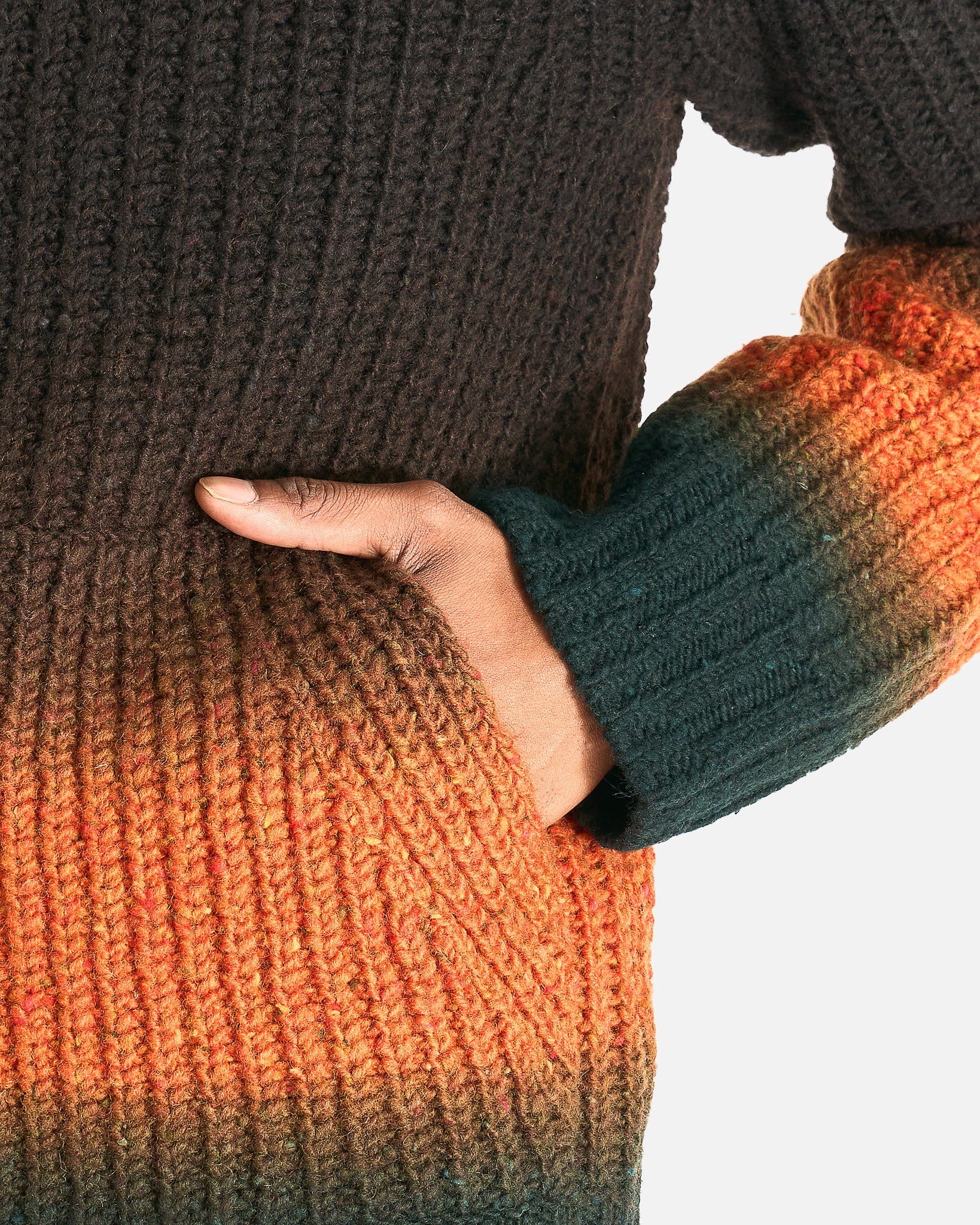 Sacai Men Sweaters Garment Dye Wool Knit Cardigan in Brown