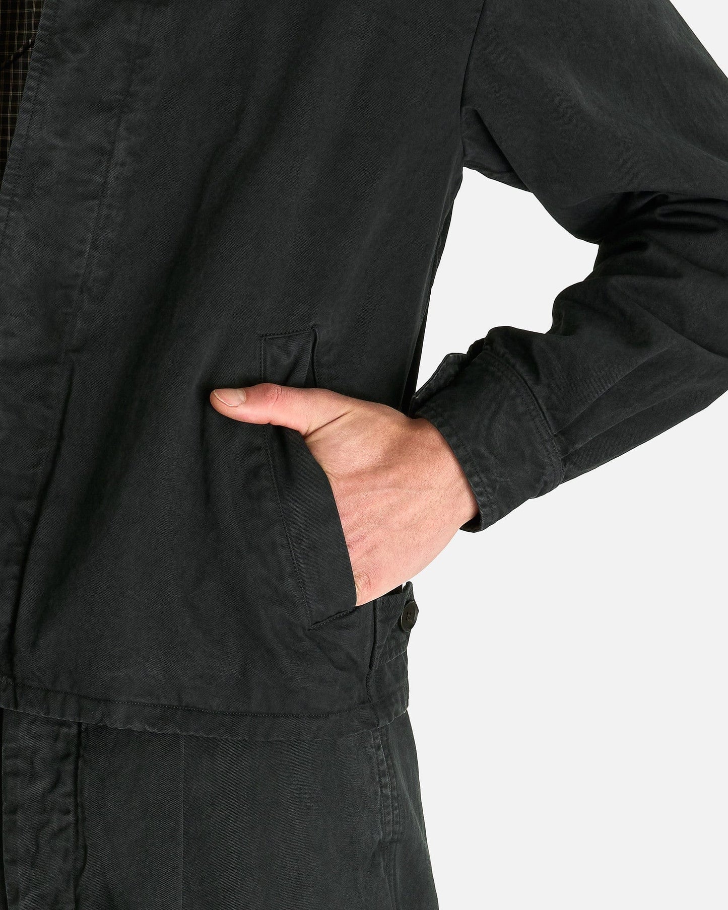 Auralee Men's Tops Garment-Dyed Chino Blouson in Black