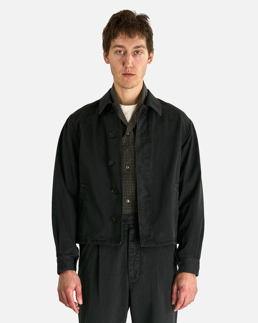 Auralee Men's Tops Garment-Dyed Chino Blouson in Black