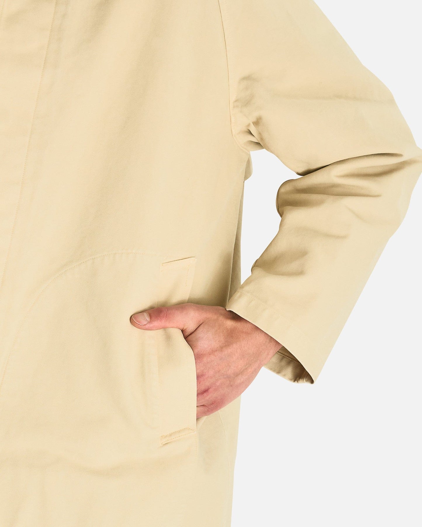 Auralee Men's Coats Garment-Dyed Short Coat in Dusty Ivory