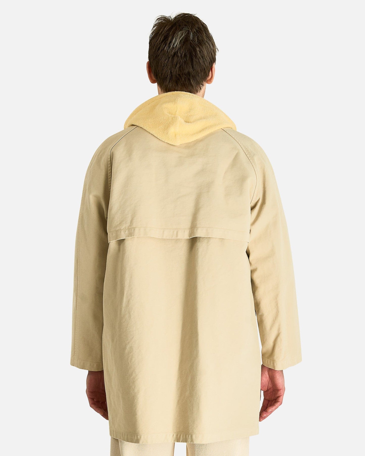 Auralee Men's Coats Garment-Dyed Short Coat in Dusty Ivory