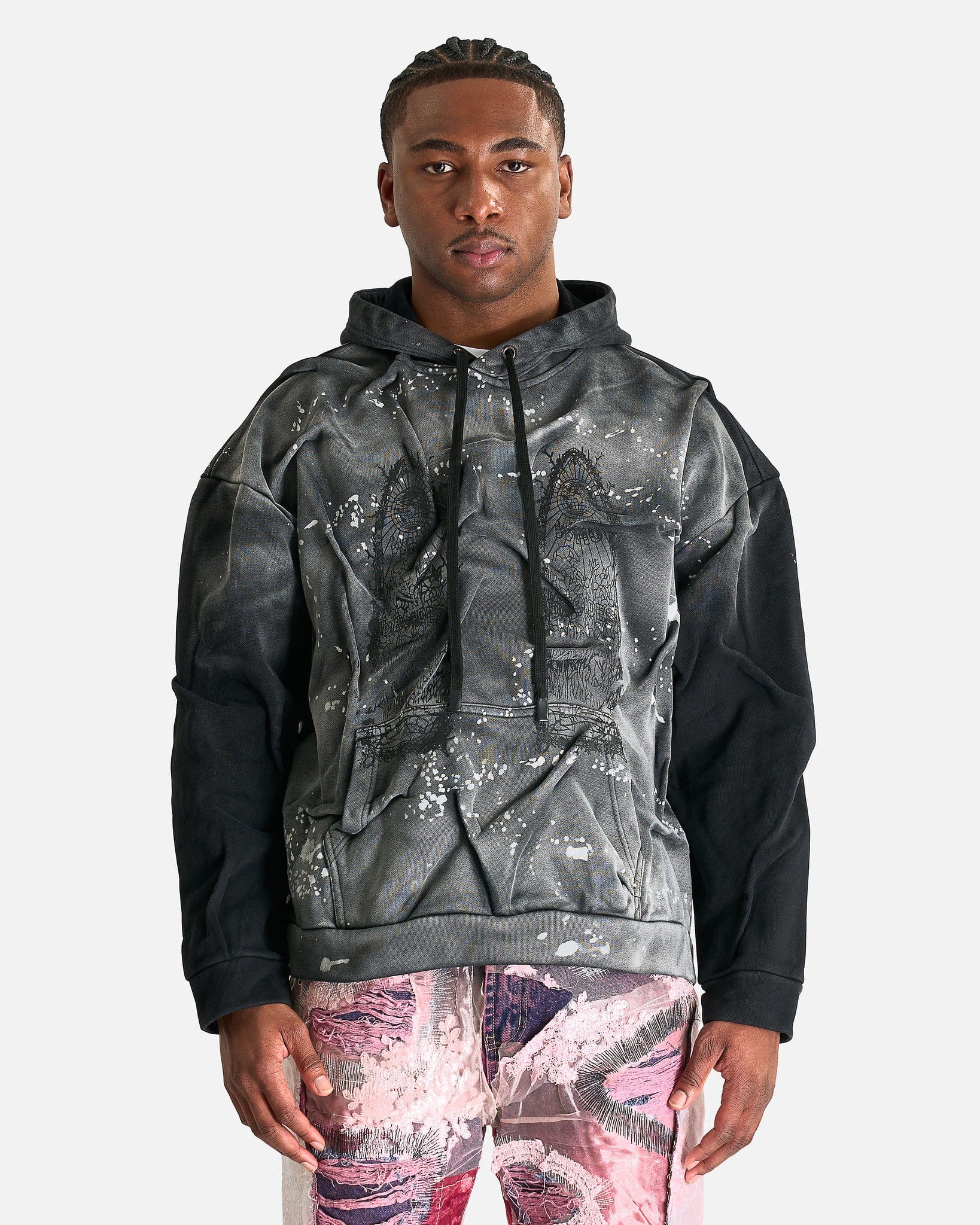 Gathered Thorn Window Hoodie in Multi – SVRN