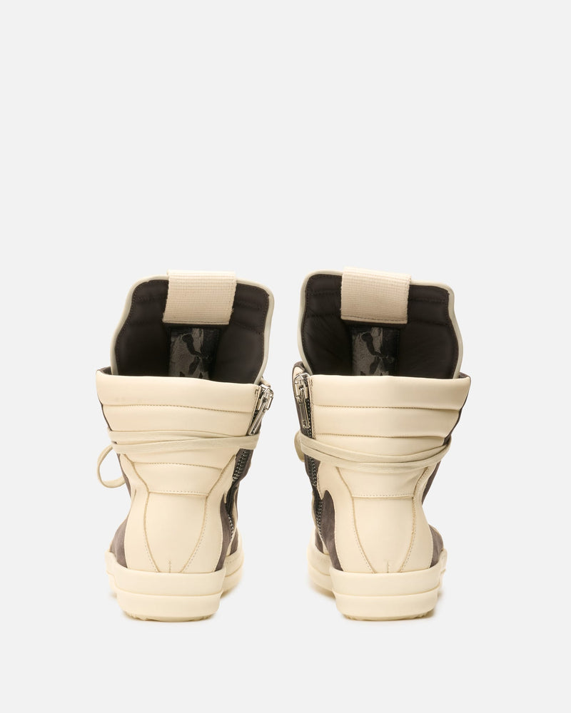 Rick Owens Men's Sneakers Geobasket in Dark Dust/Milk