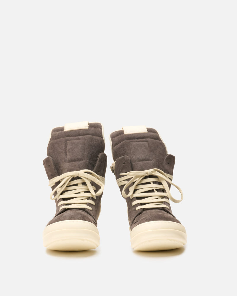 Rick Owens Men's Sneakers Geobasket in Dark Dust/Milk