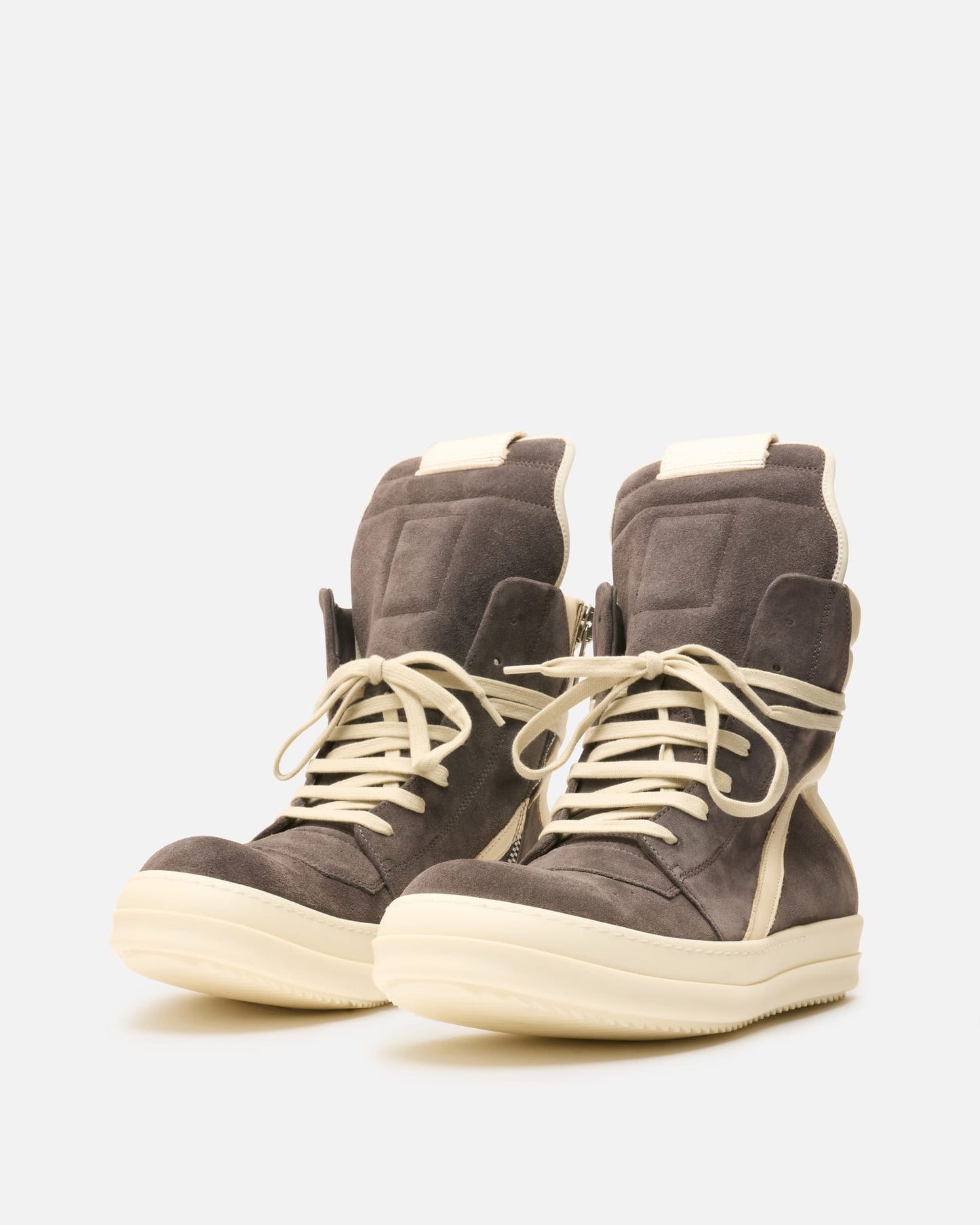 Rick Owens Men's Sneakers Geobasket in Dark Dust/Milk