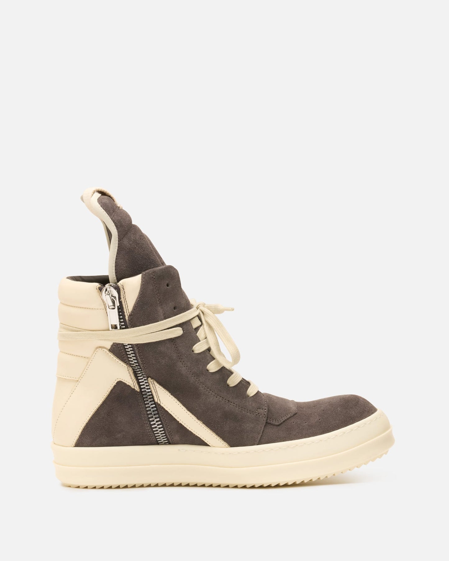 Rick Owens Men's Sneakers Geobasket in Dark Dust/Milk