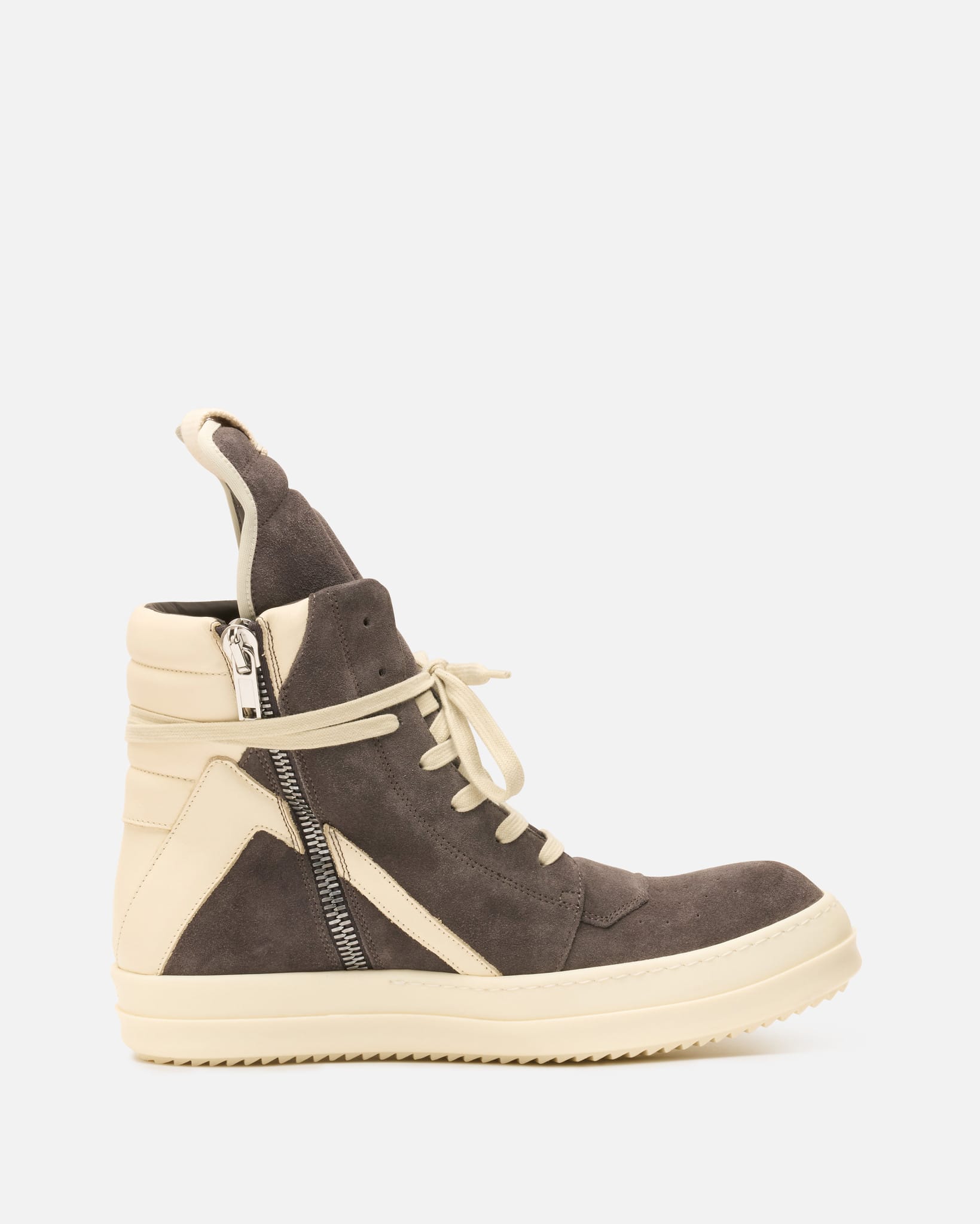 Rick Owens Men's Sneakers Geobasket in Dark Dust/Milk