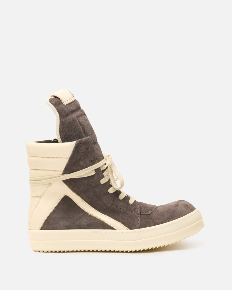 Rick Owens Men's Sneakers Geobasket in Dark Dust/Milk