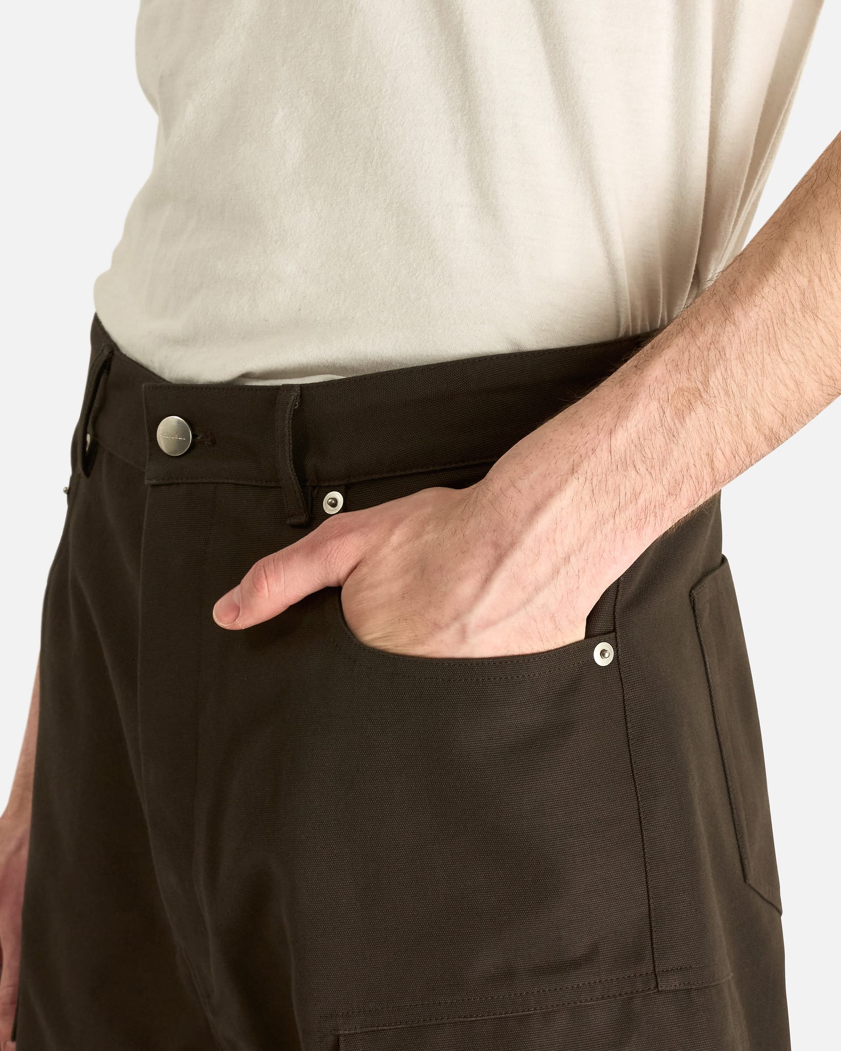 Rick Owens Men's Pants Geth Cargo in Dark Dust