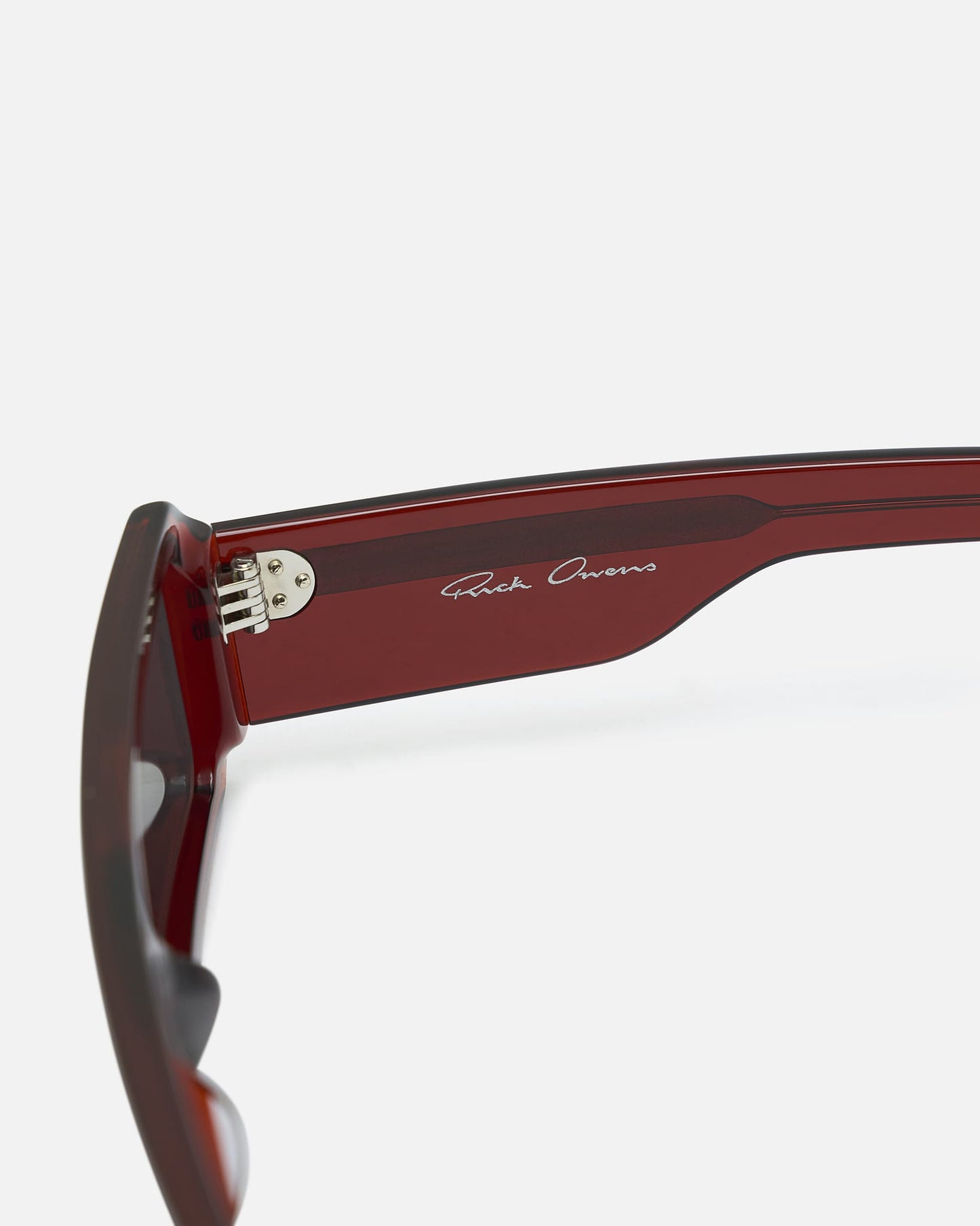 Rick Owens Eyewear OS Gethshade Sunglasses in Blood Temple/Black Lens