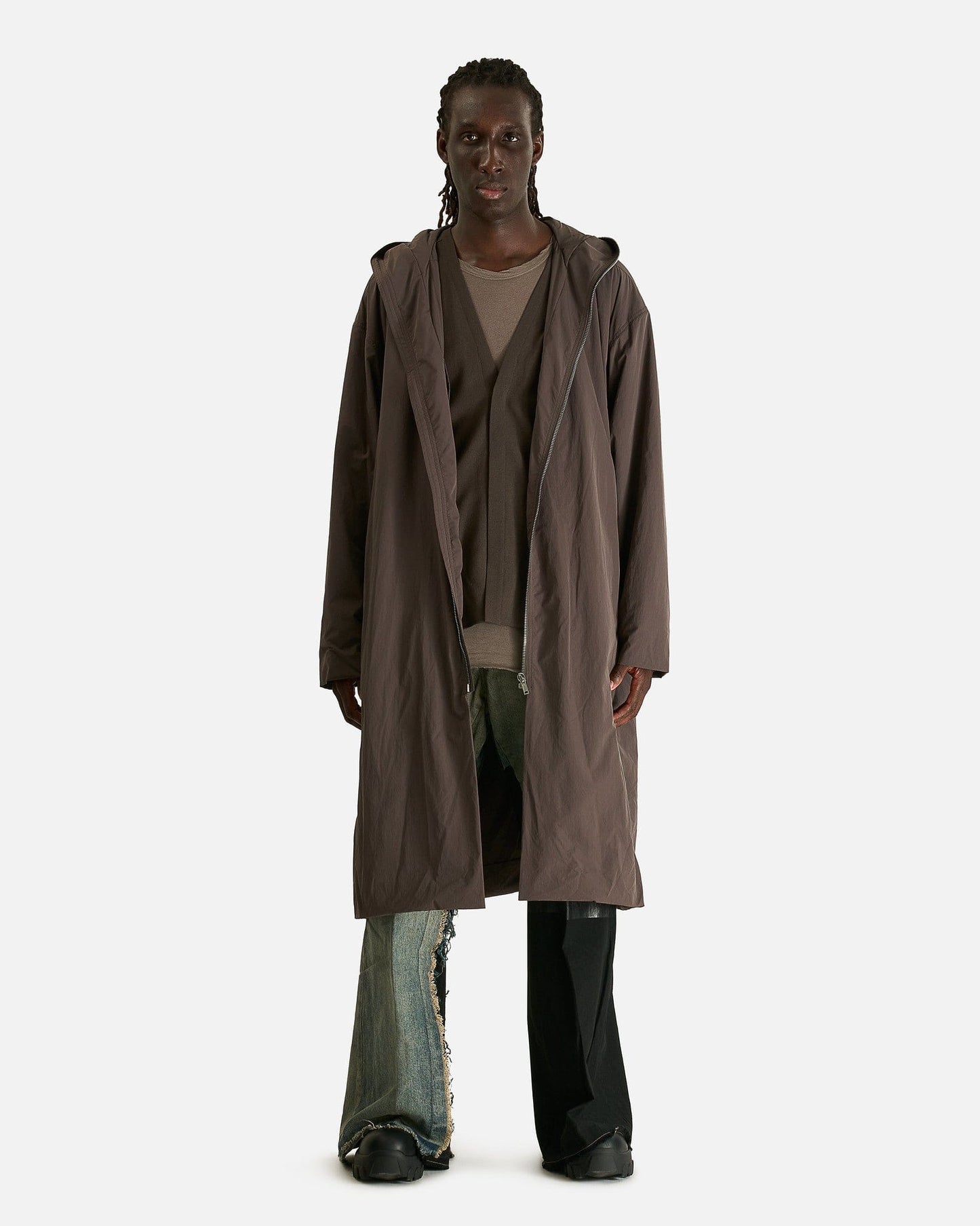 Rick Owens Men's Coat Gimp Mac Wide in Darkdust