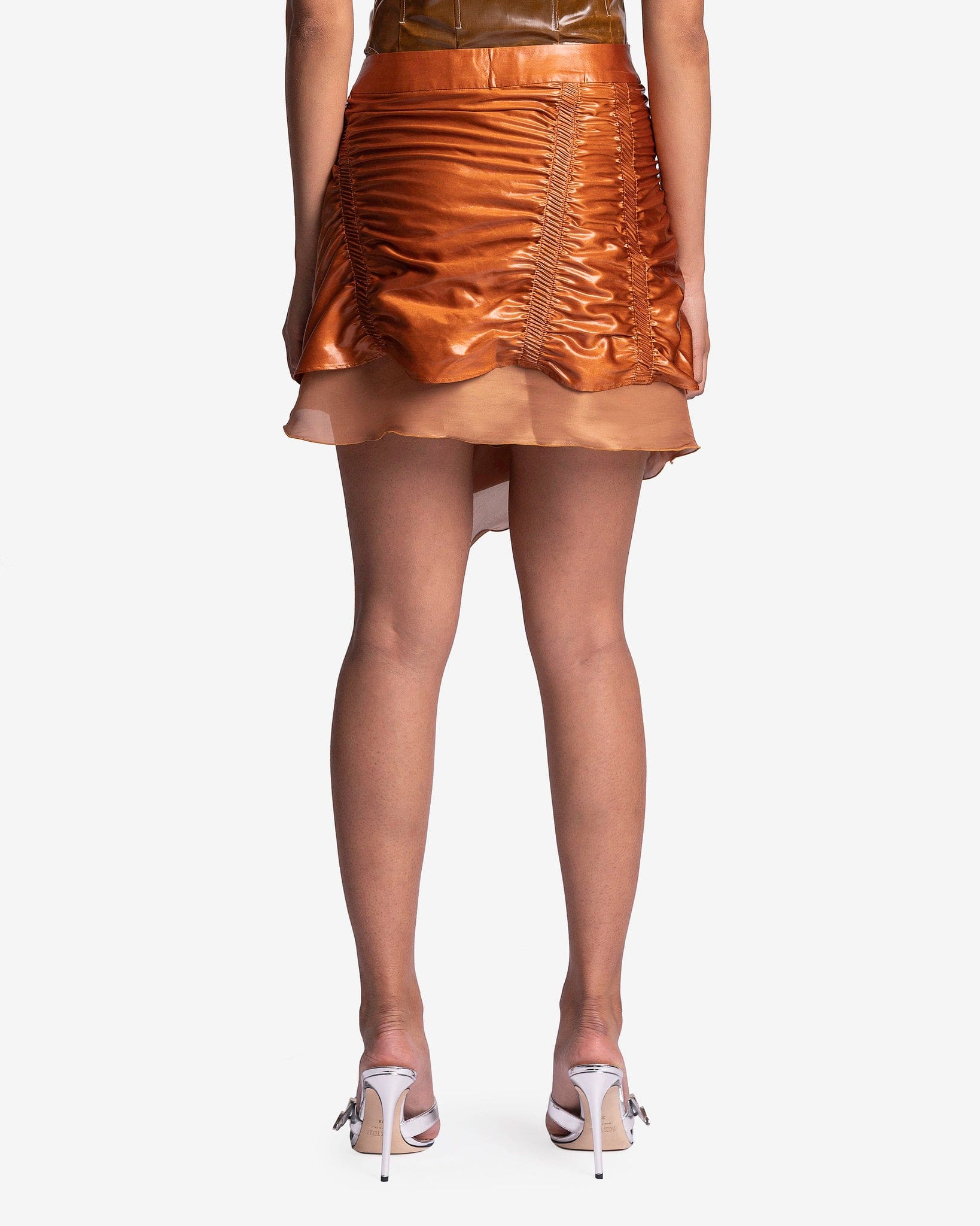 Andersson Bell Women Skirts Ginger Shirring Wrap Skirt in Brick