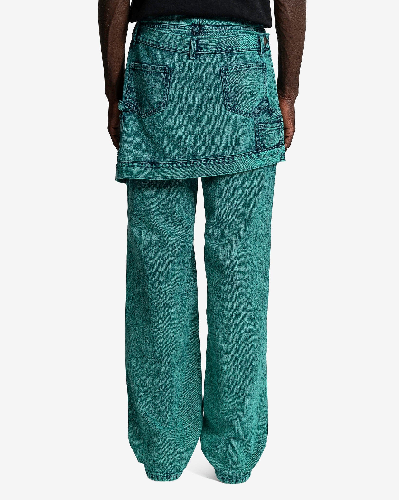 Andersson Bell Men's Jeans Glen Overdyed Wrap Straight-Leg Jeans in Blue/Green