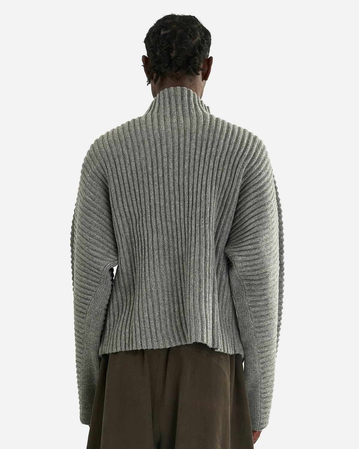 Seventh Men's Knitwear Globe Rib Knit Cardigan in Rhino