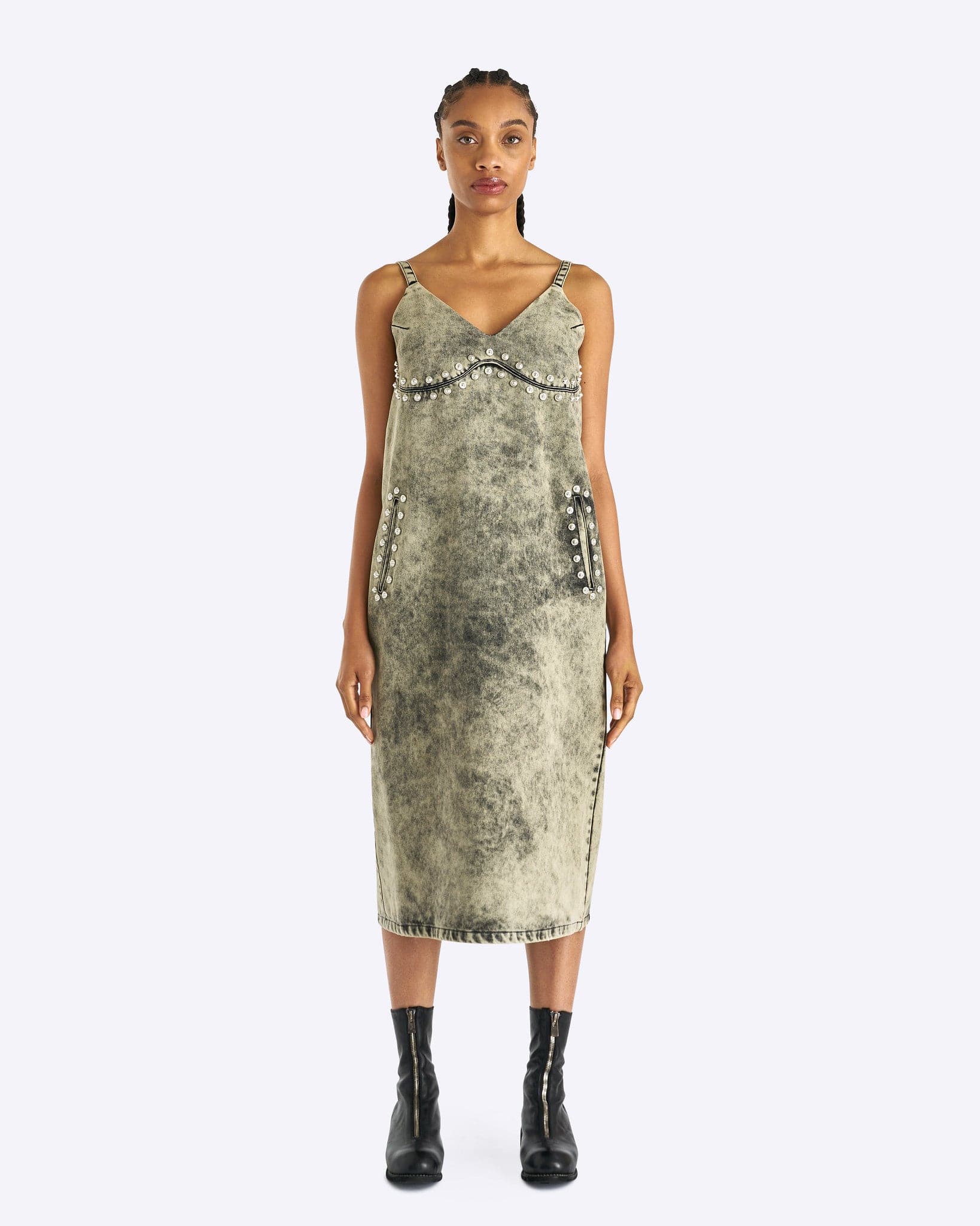 NAMACHEKO Women Dresses Gododdin Slip Dress in Sky Magic Ivory