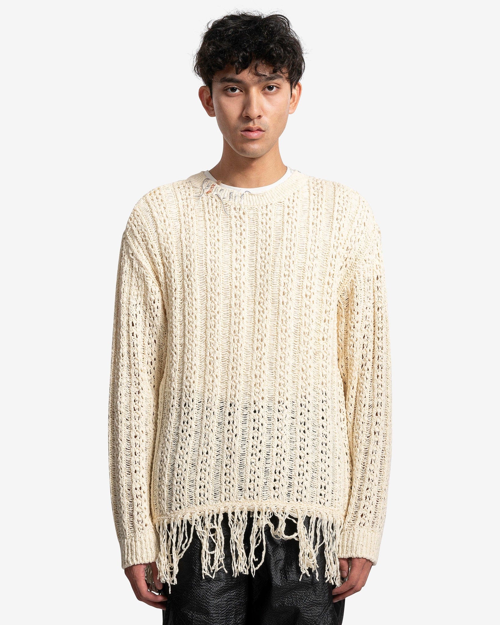 Andersson Bell Men's Sweater Gorden Cable Knit in Ivory