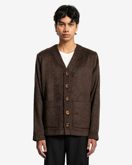 Séfr Men's Sweatshirts Gote Cardigan in Brown Mohair