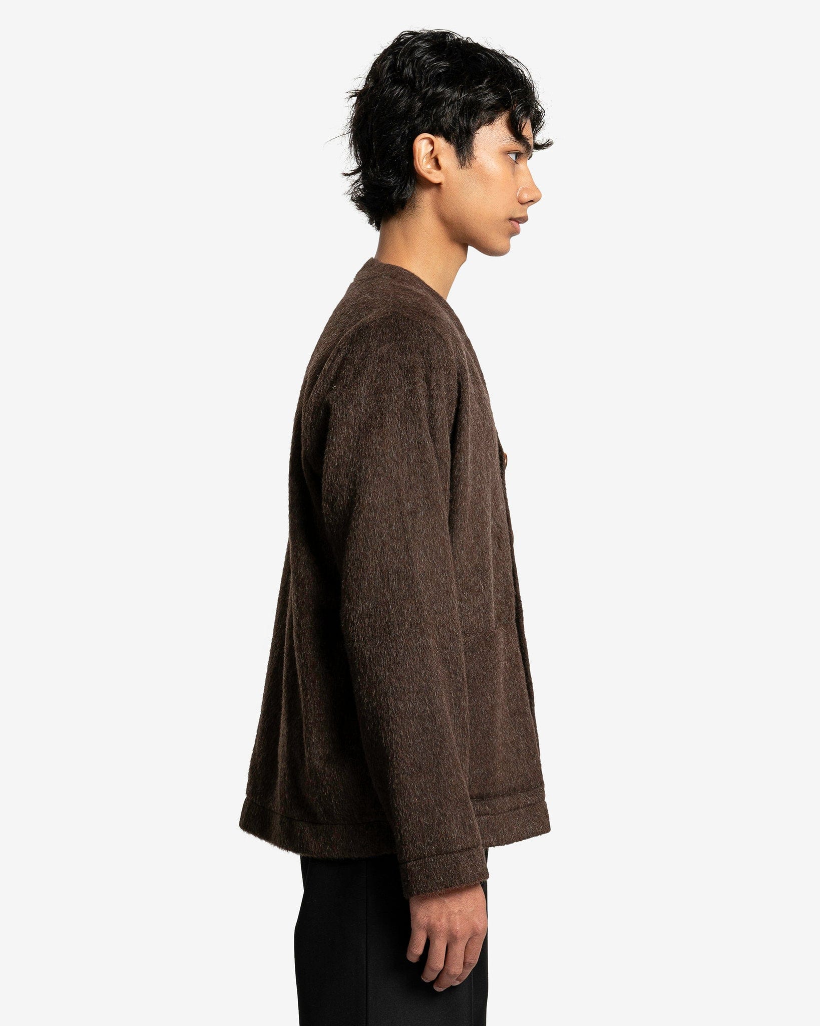 Sefr goat cardigan brown mohair