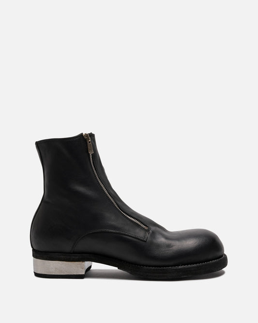 Guidi Men's Boots GR07FZI Full Grain Leather Double Front Zip Boots in Black